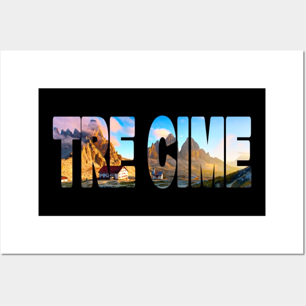 TRE CIME di Lavaredo - Italy Dolomites Sunset Glow. Wall Art by TouristMerch